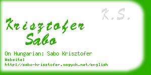 krisztofer sabo business card